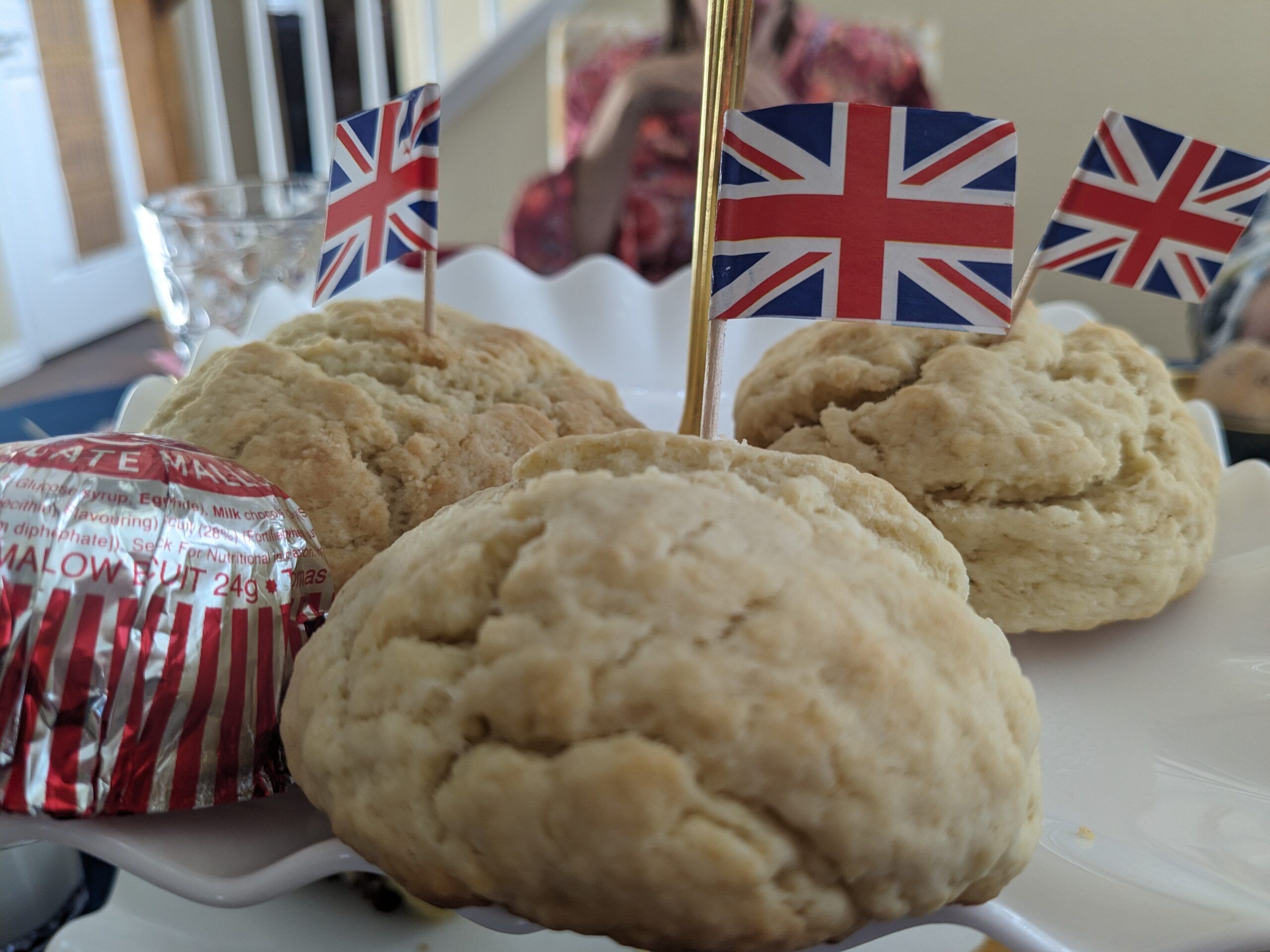 British tea party table setting for church fundraiser