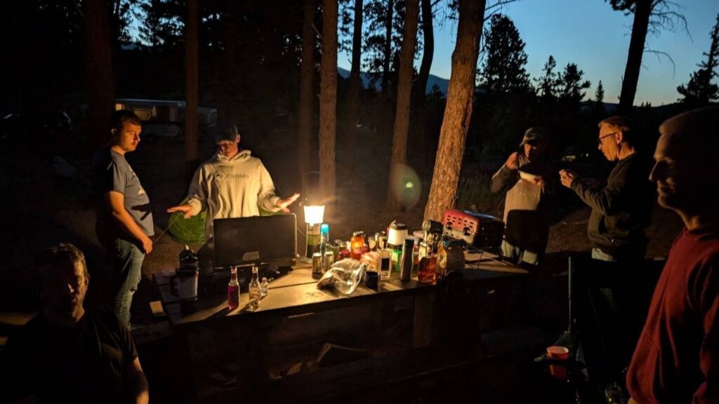 Men at a campfire