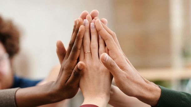 Hands touching
